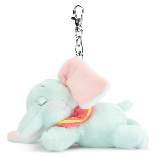 Disney Store Official - Schlafender Dumbo - Kuscheltierschlüsselanhänger - 13 cm/5" - Plüsch-Elefant an abnehmbarem Schlüsselanhänger - Geeignet ab 1 Jahr von Disney Store