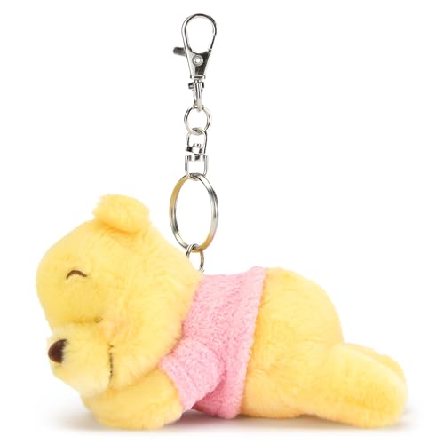Disney Store Official - Schlafender Winnie Puuh - Kuscheltierschlüsselanhänger - 15 cm/6" - Teddybär an abnehmbarem Schlüsselanhänger - Geeignet ab 1 Jahr von Disney Store