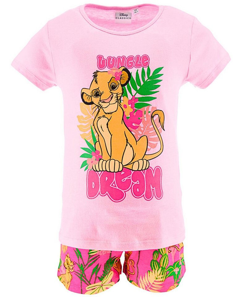 Disney The Lion King Schlafanzug Simba - Jungle Dream (2 tlg) Pyjama Set kurz - Mädchen Shorty Gr. 98 - 116 cm von Disney The Lion King