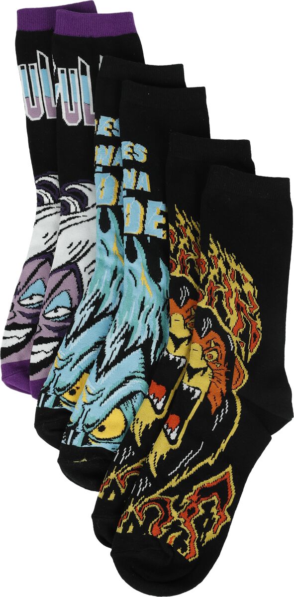 Disney Villains - Disney Socken - Scar, Hades, Ursula - EU35-38 bis EU39-42 - für Damen - Größe EU 39-42 - multicolor  - EMP exklusives Merchandise! von Disney Villains