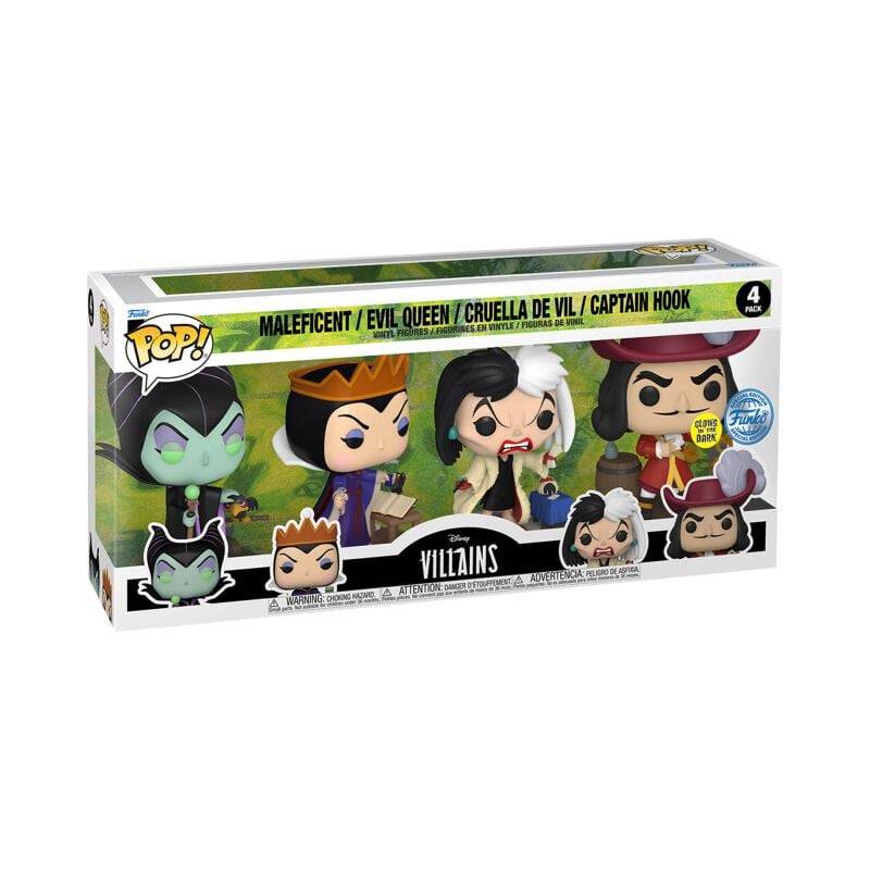 Disney Villains Villains 4 Pack (GITD) Vinyl Figur Funko Pop! multicolor von Disney Villains