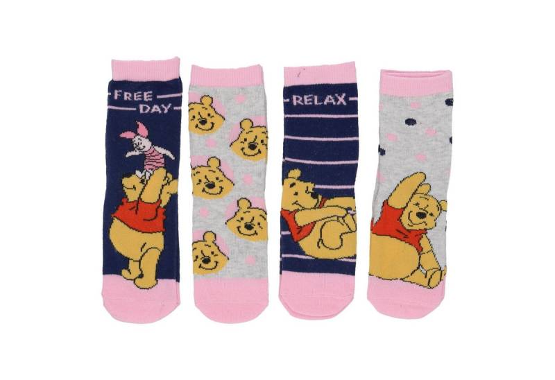Disney Winnie Puuh Feinsöckchen Winnie the Pooh Sneaker Socken – 4 Paar Strumpfset für Mädchen von Disney Winnie Puuh