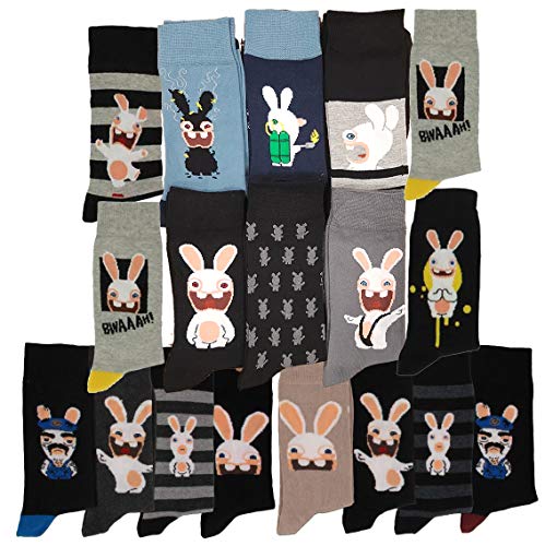 Cretins Herren-Socken, Kaninchen, Komfort und Fantasie, aus Baumwolle – verschiedene Modelle zur Verfügung. Gr. 43/46, 9er Pack von Disney socks Lapins Crétins