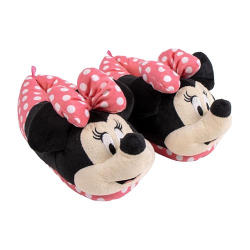 3D Minnie Maus Kinder Hausschuhe, Polka Minnie Mouse Schuhe Größe 28-35 (Rosa, EU Schuhgrößensystem, Grundschulkind, Damen, Numerisch (von/bis), M, 32, 33) von Disney