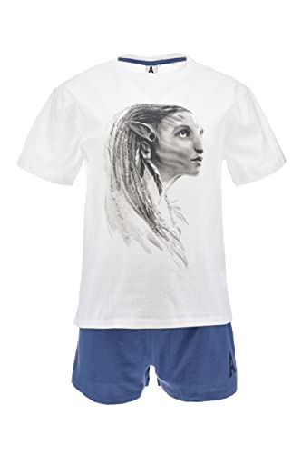 Avatar 2 Der Weg des Wassers T-Shirt und Shorts für Damen, Weicher Baumwoll-Pyjama, Neytiri Design 2-Teiliges Set, Geschenk für Damen und Teenager | XL - Weiß von Disney
