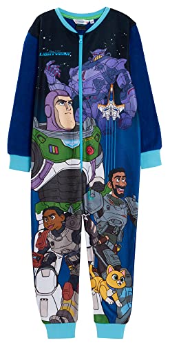 Buzz Lightyear Onesie für Jungen Schlafanzug Kinder Fleece Reißverschluss All In One Toy Story Pjs Loungewear, multi, 110 von Disney