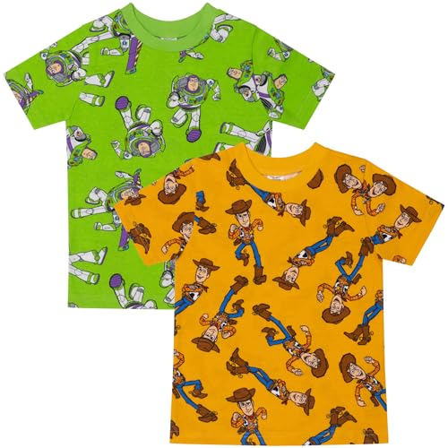 Buzz Lightyear und Woody Toy Story - 2er-Pack - Kurzarm T-Shirts für Kinder - 100% Baumwolle - 5-6 Jahre: 116cm von Disney