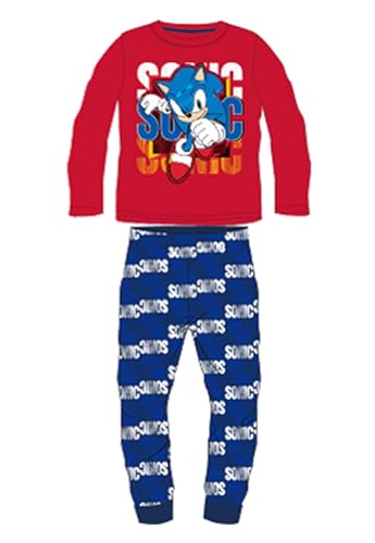 DISNEY 2 Teiliger Pyjama T-Shirt + Hose Kinder (2 bis 8 Jahre) Sonic Süßes Heißes – 2 Pack : Bedrucktes Pyjama-Set Mädchen Jungen Modell Sonic M 5204099-S2-6 Jahre von Disney