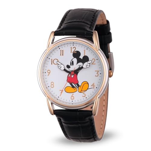 DISNEY Damen Analog Quarz Uhr mit Kunstleder Armband W002755 von Disney