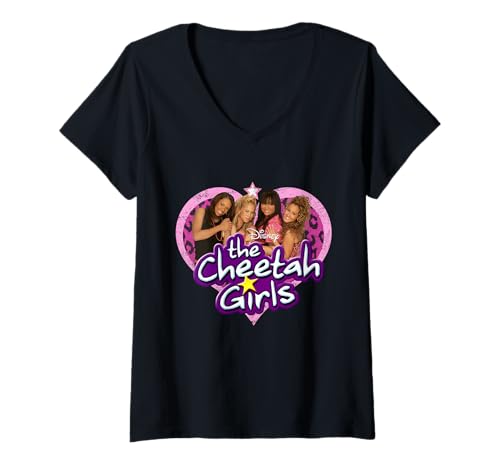 Damen Disney Channel The Cheetah Girls Characters and Logo T-Shirt mit V-Ausschnitt von Disney