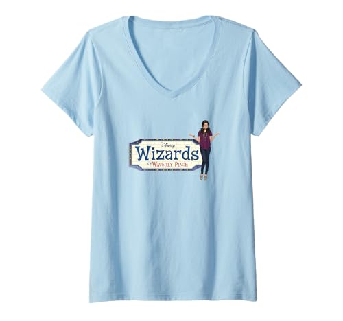 Damen Disney Channel Wizards of Waverly Place Logo T-Shirt mit V-Ausschnitt von Disney