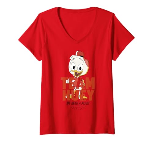 Damen Disney DuckTales Team Huey Wir brauchen einen Plan T-Shirt mit V-Ausschnitt von Disney