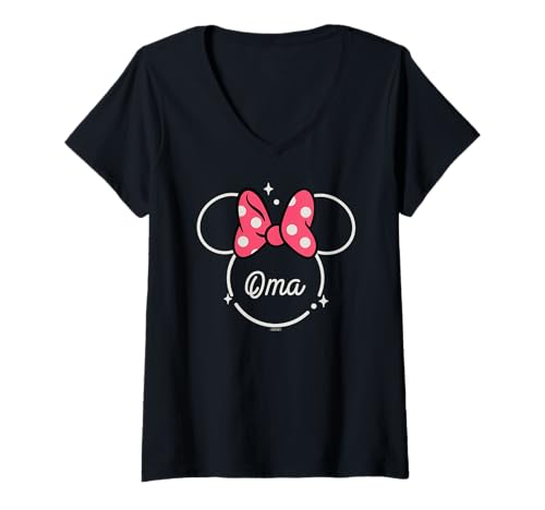Damen Disney Minnie Mouse Oma Grandma Head Icon Magic Mother’s Day T-Shirt mit V-Ausschnitt von Disney