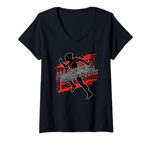 Damen Disney TRON: Ares Master Control Run Official Movie T-Shirt mit V-Ausschnitt von Disney