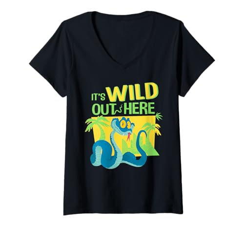 Damen Disney Zootopia 2 Gary De'Snake It's Wild Out Here Funny T-Shirt mit V-Ausschnitt von Disney