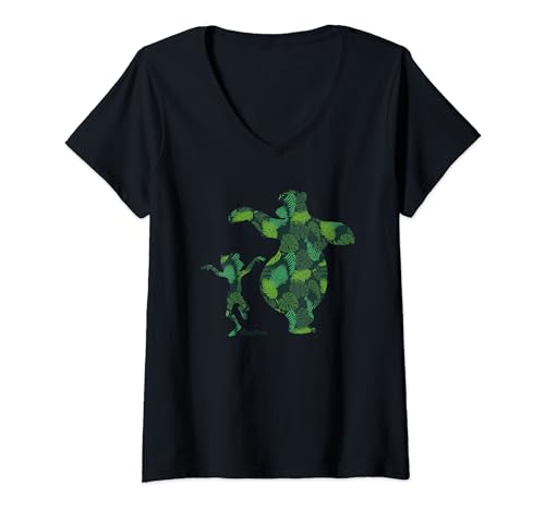 Damen Jungle Book Mowgli And Baloo Dance T-Shirt mit V-Ausschnitt von Disney