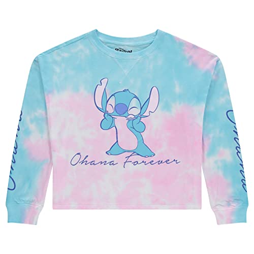 Damen Lilo und Stitch Sweatshirt – Klassische Lilo und Stitch Batik Langarm Skimmer - Mehrfarbig - Klein von Disney