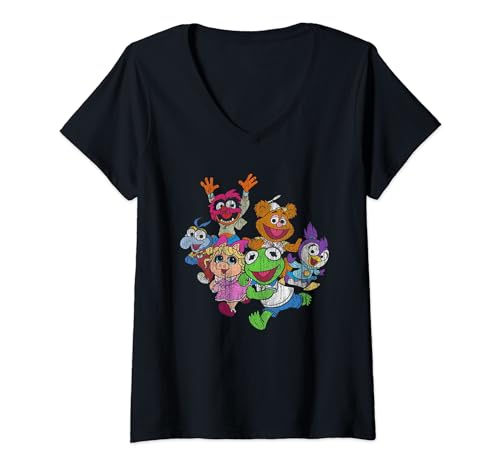 The Muppets Muppet Babies Colour Group T-Shirt mit V-Ausschnitt von Disney