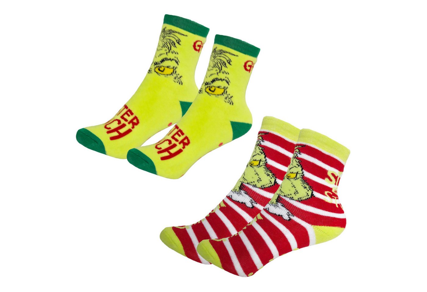 Disney ABS-Socken Disney Der Grinch Kinder antirutsch Socken 2er Pack Gr. 23 bis 34 von Disney