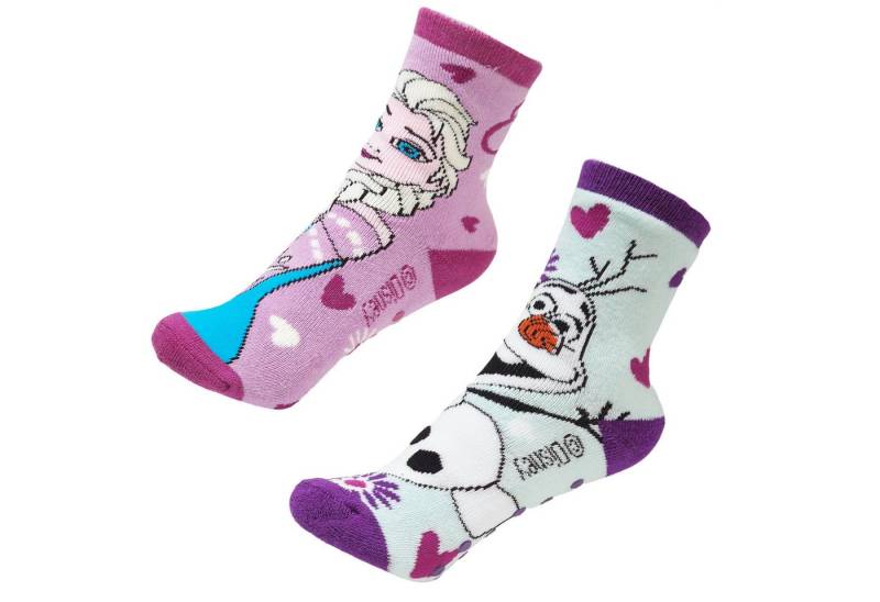 Disney ABS-Socken Disney Die Eiskönigin Elsa Olaf Mädchen Kinder ABS Socken im 2er Pack (2-Paar) Gr. 23 bis 34 von Disney