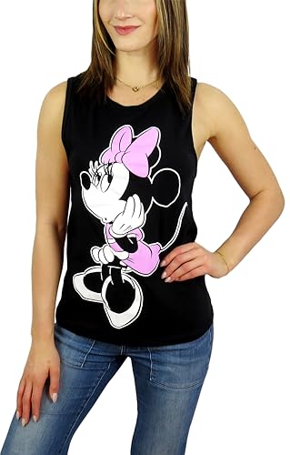 Disney Ärmelloses Muskel-Tanktop für Damen, Minnie Mouse, Minnie Black, X-Groß Disney Ärmelloses Muskel-Tanktop für Damen, Minnie Mouse, Minnie Black, X-Groß von Disney