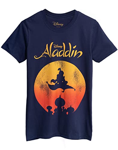 Disney Aladdin T-Shirt Herren Erwachsene Kurzarm Baumwoll Navy Top 3XL von Disney