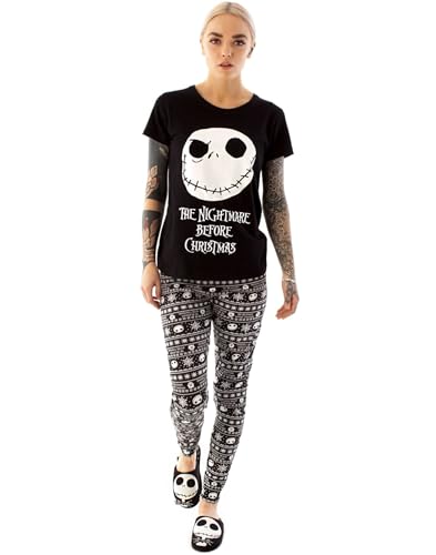 Disney Albtraum vor Weihnachten Pyjamas Frauen Skellington PJ Top -Hosen L von Disney