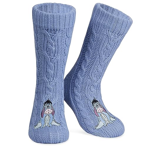 Disney Antirutschsocken Damen Teenager, One Size ABS Kuschelsocken Damen Antirutsch Haussocken Winter - Frauen Geschenke (Lila Eeyore) von Disney