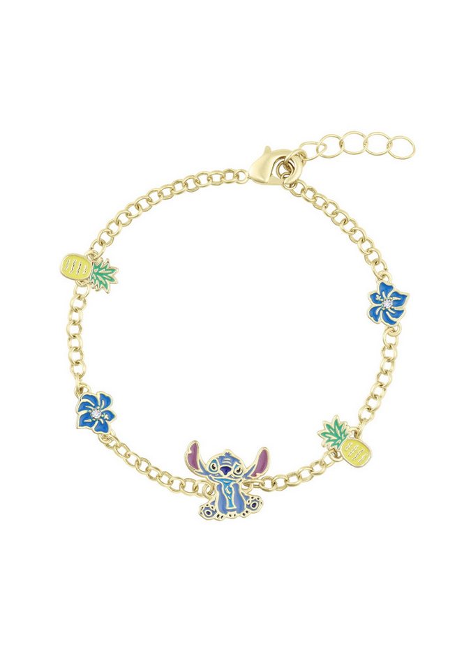 Disney Armband Messing YG Beschichtetes Stitch Ananas & Blumen Armband (Set) von Disney