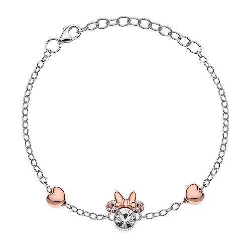 Disney-Armband aus Silber mit einer zentralen Figur die Minnie darstellt, Länge 13-18 cm (Brillantes Herz) von Disney