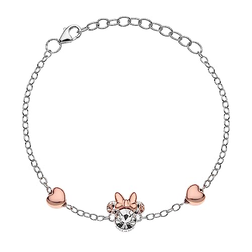 Disney-Armband aus Silber mit einer zentralen Figur, die Minnie darstellt (Brillantes Herz) von Disney