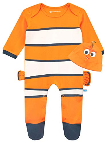 Disney Baby Jungen Findet Nemo Schlafstrampler und Mütze Gesetzt Orange 44-50 von Disney