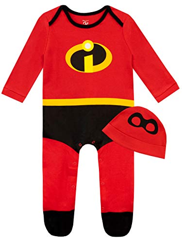 Disney Strampler Neugeborene und Hut | The Incredibles Baby Strampler | Baby Schlafanzug | Onesie Kinder Rot 44-50 von Disney