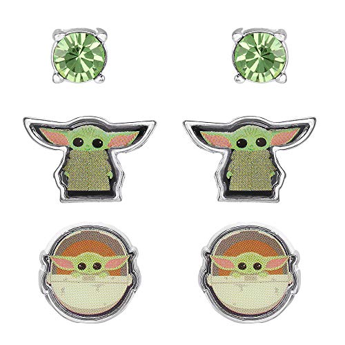 Disney Baby Yoda Ohrring Trio Set SH00609RL.PH, Einheitsgröße, Metall, Kein Edelstein von Disney