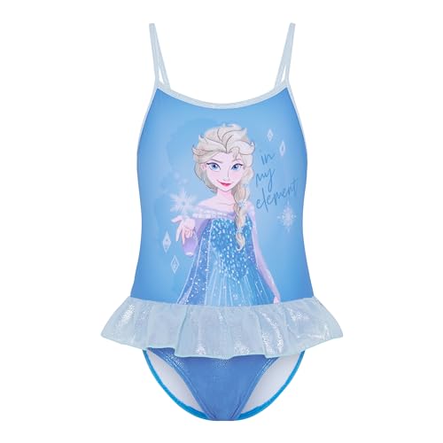 Disney Badeanzug Eiskönigin, Mädchen-Badeanzug mit Rüschen, ELSA in My Element, Element, 7-8 Jahre von Disney