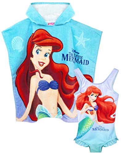 Disney Badeanzug & Kapuzenhandtuch-Poncho-Set The Little Mermaid Girl (18-24 Monate) von Disney