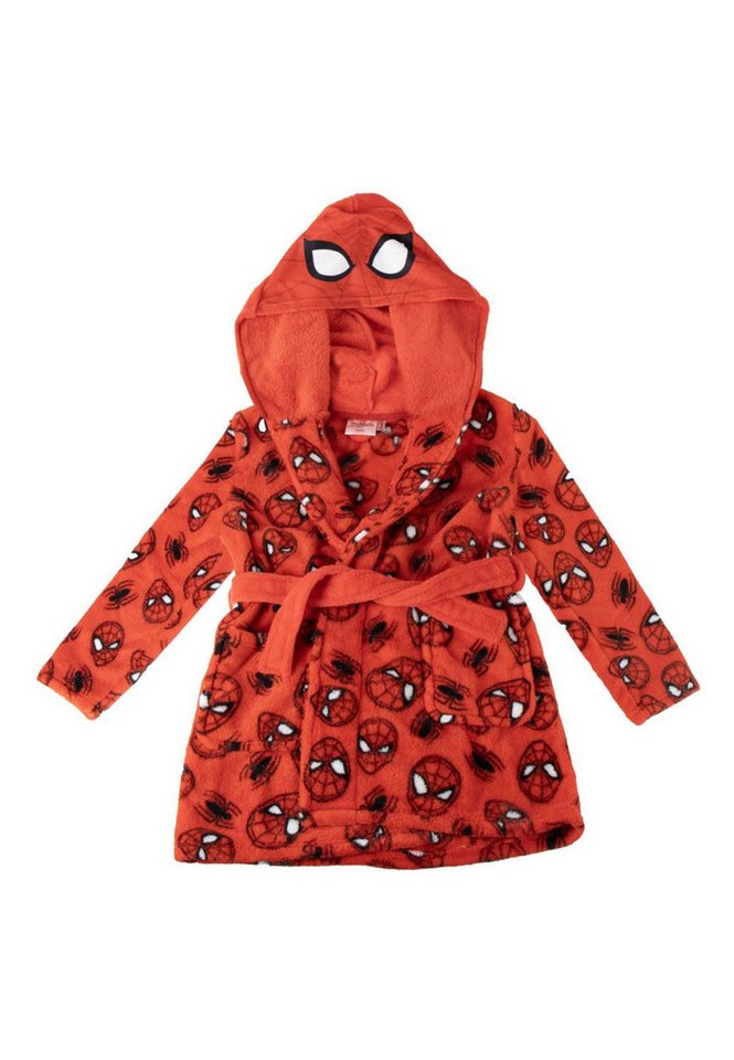 Disney Bademantel Kinder Fleece-Bademantel mit Spiderman Kapuze, 100% POLYESTER von Disney