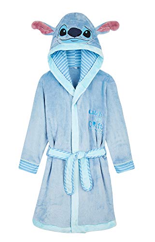 Disney Bademantel Kinder Fleece mit Mickey und Minnie Mouse, Stitch Morgenmantel Kinder Simba und Tigger (Blau, 13-14 Jahre) von Disney