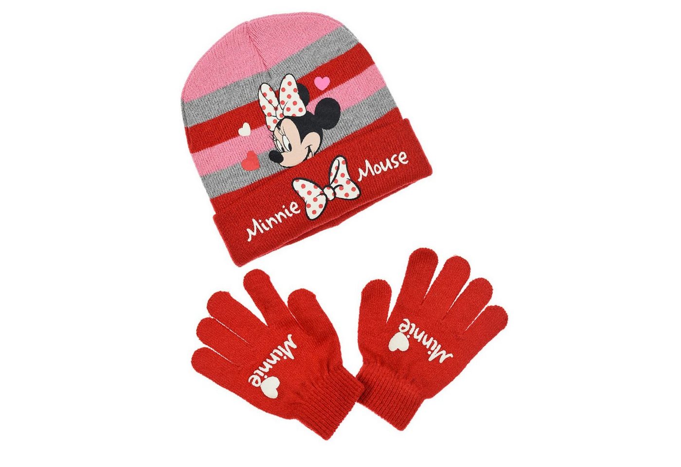 Disney Ballonmütze Disney Minnie Maus 2tlg. Set Kinder Wintermütze und Handschuhe (2-St) Gr. 52 bis 54 von Disney