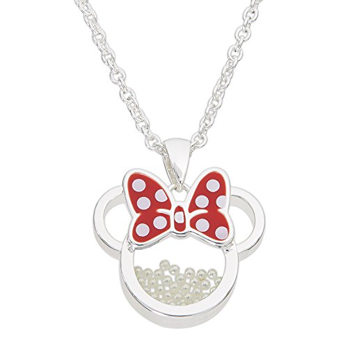 Disney Birthstone Women and Girls Jewelry Minnie Mouse Silver Plated Shaker Pendant Necklace, 18+2" Extender Mickey's 90th Birthday Anniversary von Disney