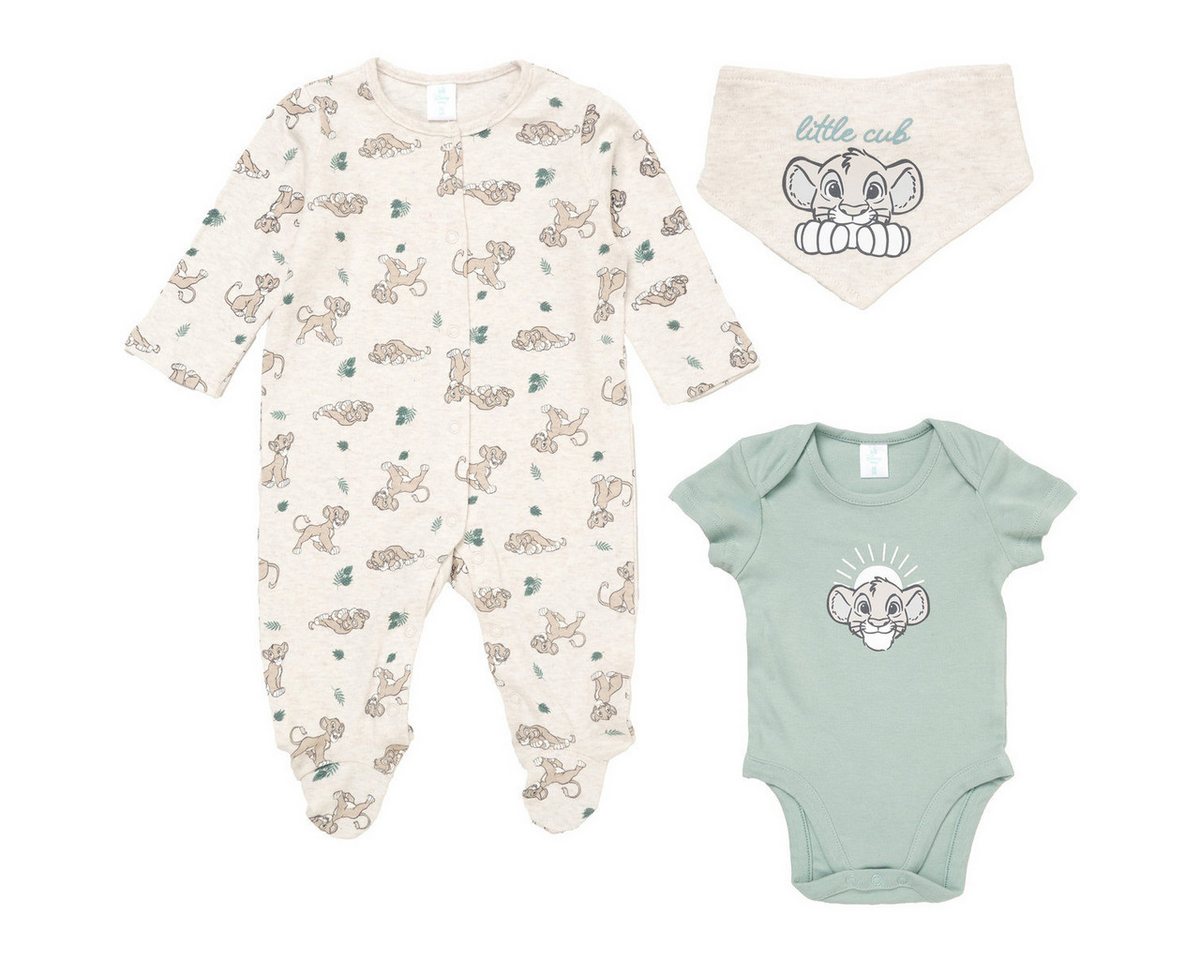 Disney Body König der Löwen Unisex Kinder (3-tlg) Baby Outfit, Geschenkset, Erstausstattungsset, Babyerstausstattung von Disney