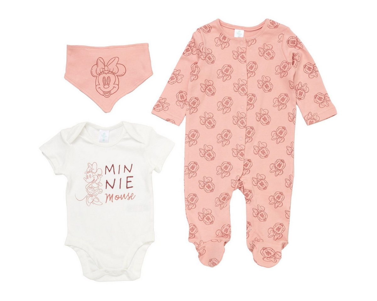Disney Body Minnie Mouse Mädchen (3-tlg) Geschenkset, Erstausstattungsset, Babyerstausstattung, Baby Outfit von Disney