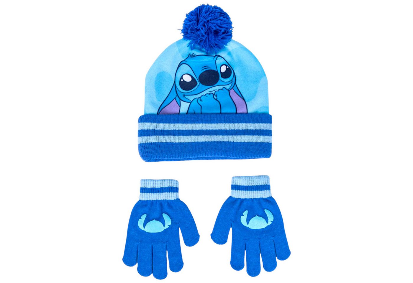 Disney Bommelmütze (2-St) Kinder Winter-Set Mütze & Handschuhe Einheitsgröße von Disney