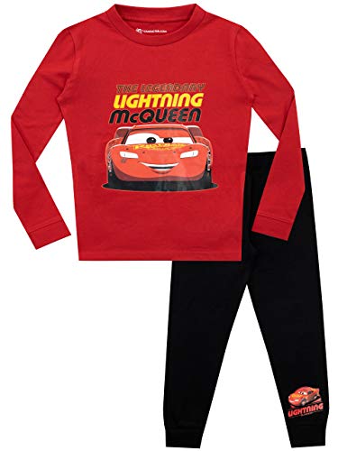 Disney Cars Schlafanzug | Lightning McQueen Schlafanzüge für Jungen | Pyjama Kinder Slim Fit Rot 110 von Disney