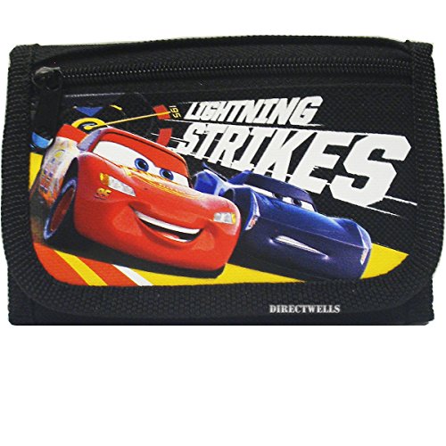 Disney Car Character Authentic Licensed Children Trifold Wallet, Schwarz , 4.5" X 3.0" von Disney