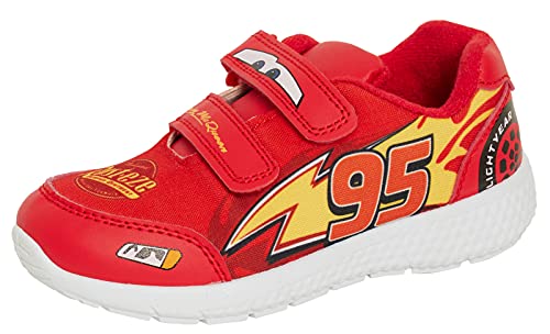 Disney Cars Jungen Turnschuhe Kinder Lightning McQueen Sportschuhe Easy Fasten Sneakers Skate Pumps, rot, 28 EU von Disney