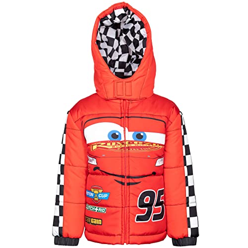 Disney Cars Lightning McQueen Toddler Boys Cosplay Winter Coat Puffer Jacket Red 3T von Disney