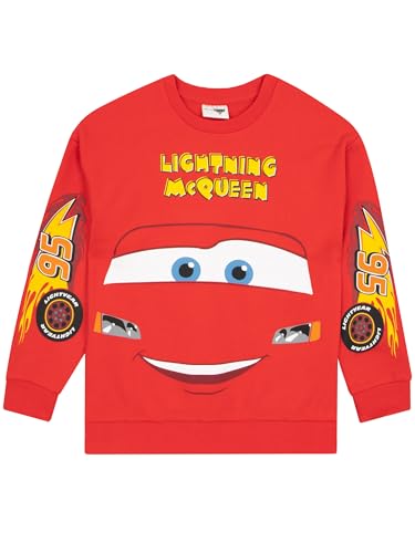 Disney Cars Pullover | Lightning McQueen Jungen Pullover | Jungs Pulli| Rot 128 von Disney