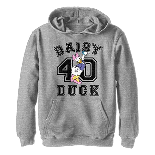 Disney Characters Daisy Duck Collegiate Boy's Hooded Pullover Fleece, Athletic Heather, Small von Disney