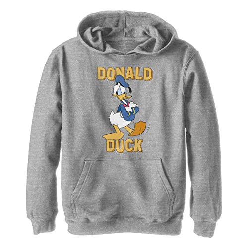 Disney Characters Donald Duck Boy's Hooded Pullover Fleece, Athletic Heather, Small von Disney